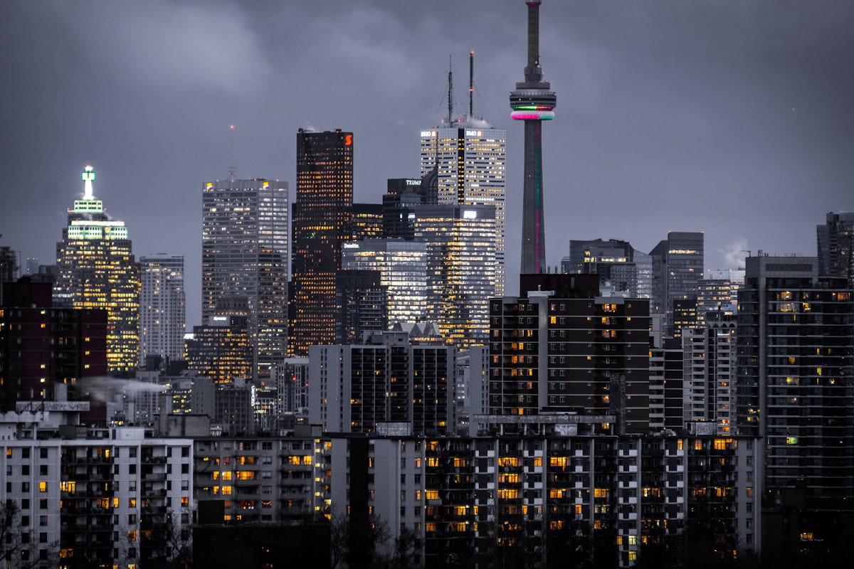 Modern apartment buildings in an urban setting
